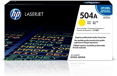 HP 504A Yellow Toner Cartridge | Works with HP Color LaserJet CM3530, CP3525 Series | CE252A