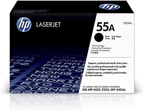 HP 55A Black Toner Cartridge | Works with HP LaserJet Enterprise 500 MFP M525 Series, HP LaserJet Enterprise P3015 Series, HP LaserJet Pro MFP M521 Series | CE255A