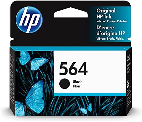 HP 564 Black Ink Cartridge | Works with DeskJet 3500; OfficeJet 4620; PhotoSmart B8550, C6300, D5400, D7560, 5510, 5520, 6510, 6520, 7510, 7520, Plus, Premium, eStation Series | CB316WN