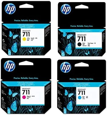 HP 711 Ink Cartridge Bundle Consists of HP 711 38-ML Black Ink Cartridge, P 711 29-ML Cyan Ink Cartridge, P 711 29-ML Magenta Ink Cartridge, P 711 29-ML Yellow Ink Cartridge
