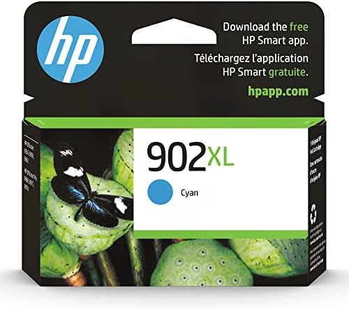 HP 902XL Cyan High-yield Ink Cartridge | Works with HP OfficeJet 6950, 6960 Series, HP OfficeJet Pro 6960, 6970 Series | Eligible for Instant Ink | T6M02AN