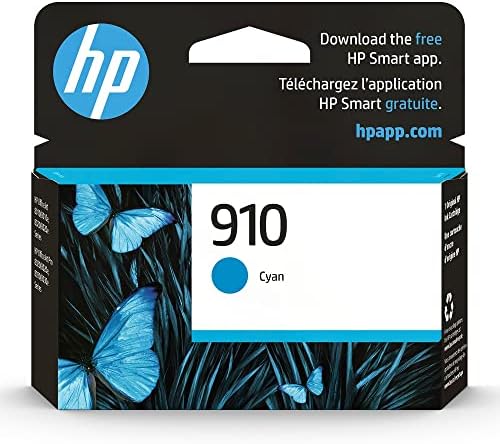 HP 910 Cyan Ink Cartridge | Works with HP OfficeJet 8010, 8020 Series, HP OfficeJet Pro 8020, 8030 Series | Eligible for Instant Ink | 3YL58AN, Cyan