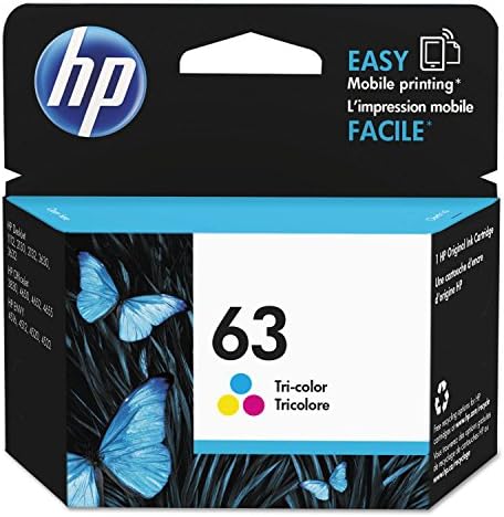 HP 63 Tri-color Ink Cartridge | Works with HP DeskJet 1112, 2130, 3630 Series; HP ENVY 4510, 4520 Series; HP OfficeJet 3830, 4650, 5200 Series | Eligible for Instant Ink | F6U61AN